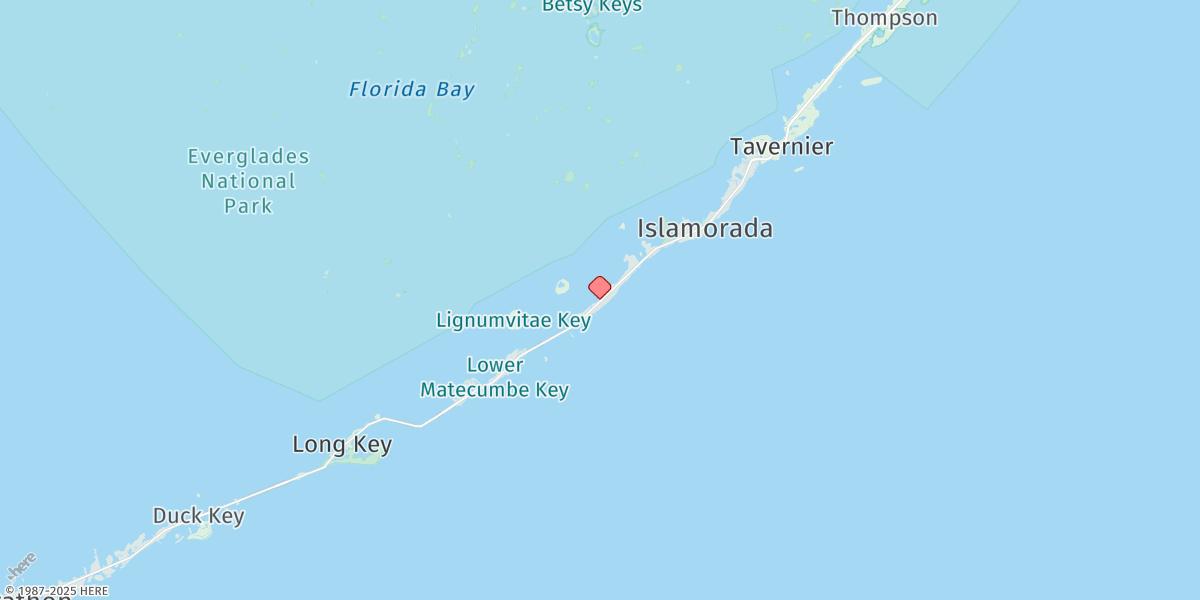 Map of Little Basin, Upper Matecumbe Key, Florida Bay