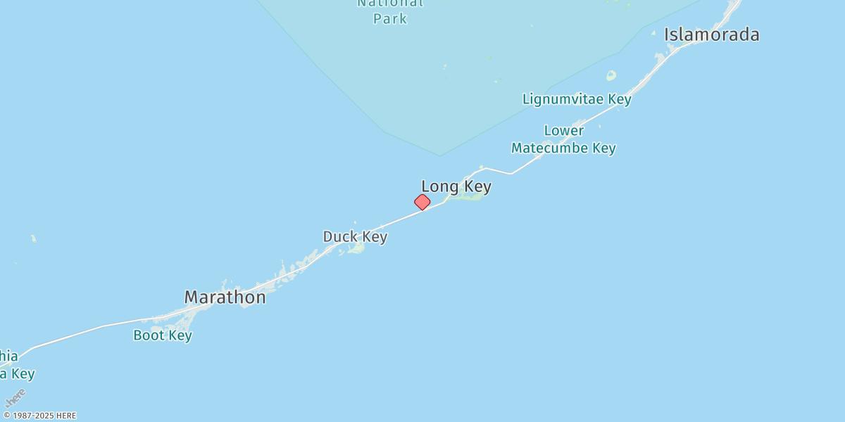 Map of Long Key, Western End