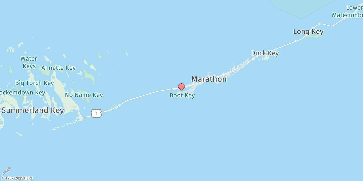 Map of Boot Key Harbor Bridge, Boot Key
