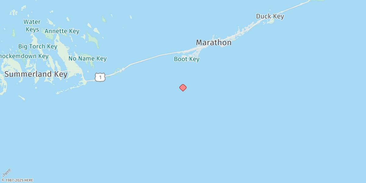 Map of Sombrero Key, Hawk Channel