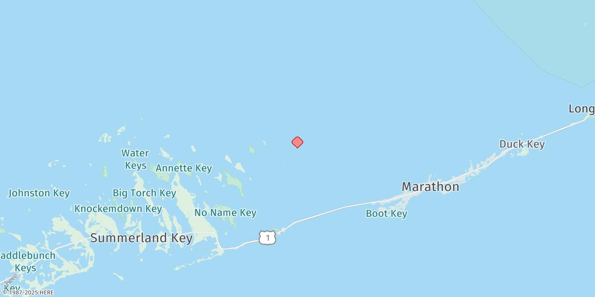 Map of East Bahia Honda Key, South End, Florida Bay