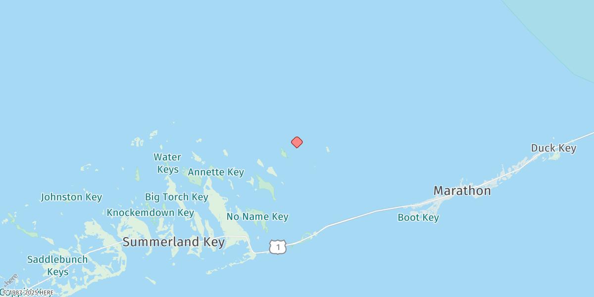 Map of West Bahia Honda Key