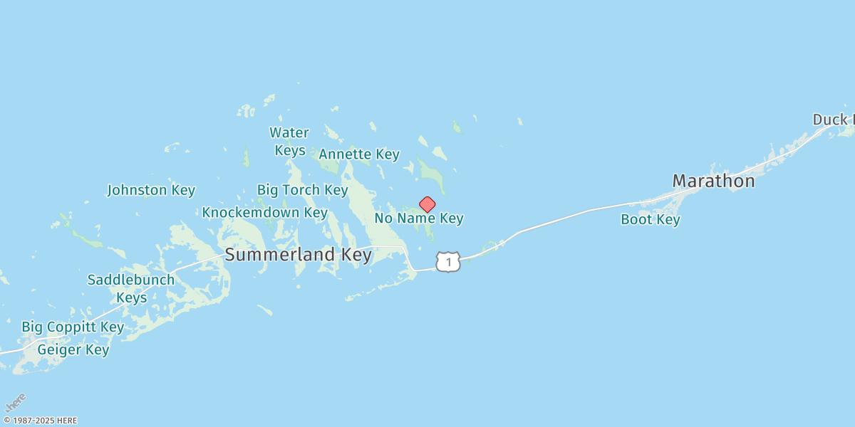 Map of No Name Key, East Side, Bahia Honda Channel