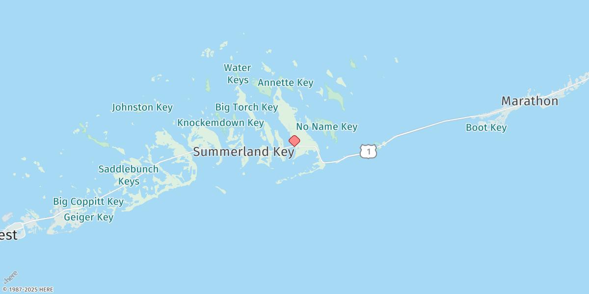 Map of Big Pine Key, Pine Channel Bridge, South Side