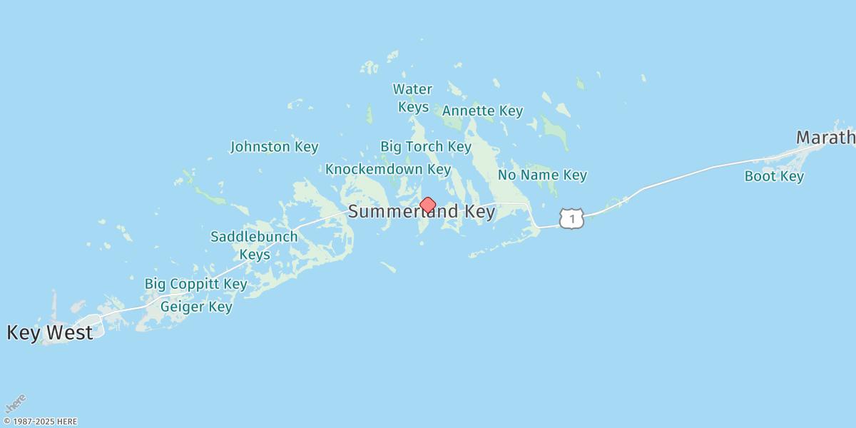 Map of Summerland Key, Niles Channel Bridge