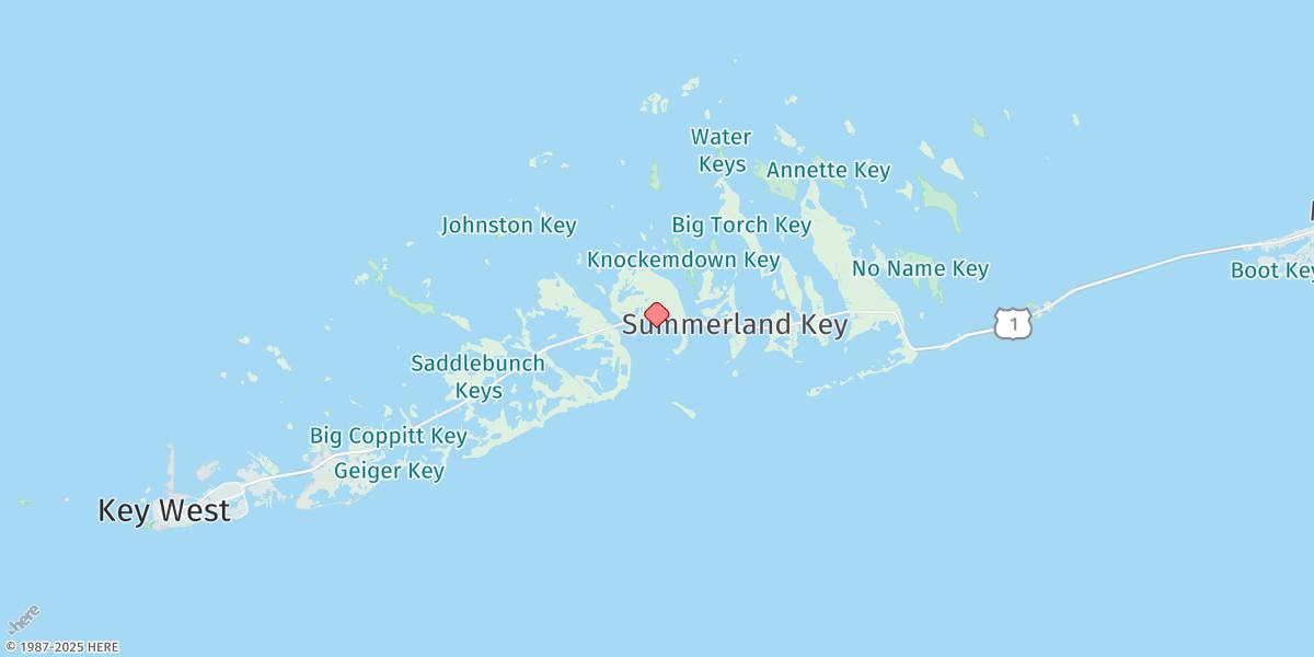Map of Cudjoe Key, Cudjoe Bay