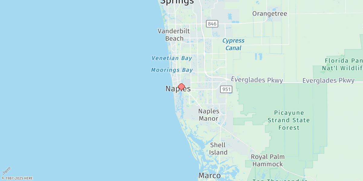 Map of Naples, Naples Bay, North End