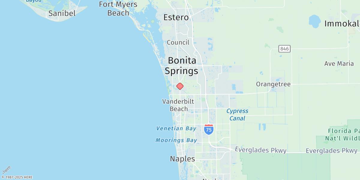 Map of Cocohatchee River, U.s. 41 Bridge