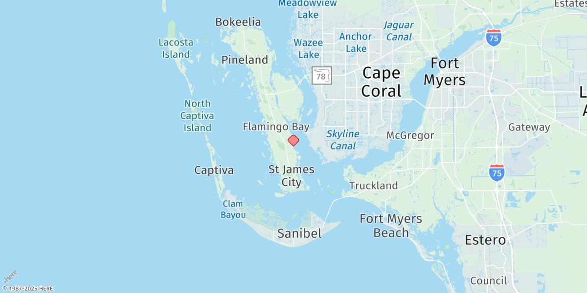 Map of Tropical Homesites Landing, Pine Island