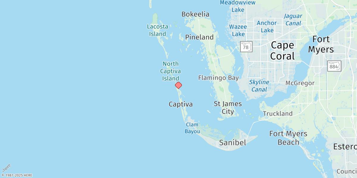 Map of Redfish Pass, Captiva Island (North End)