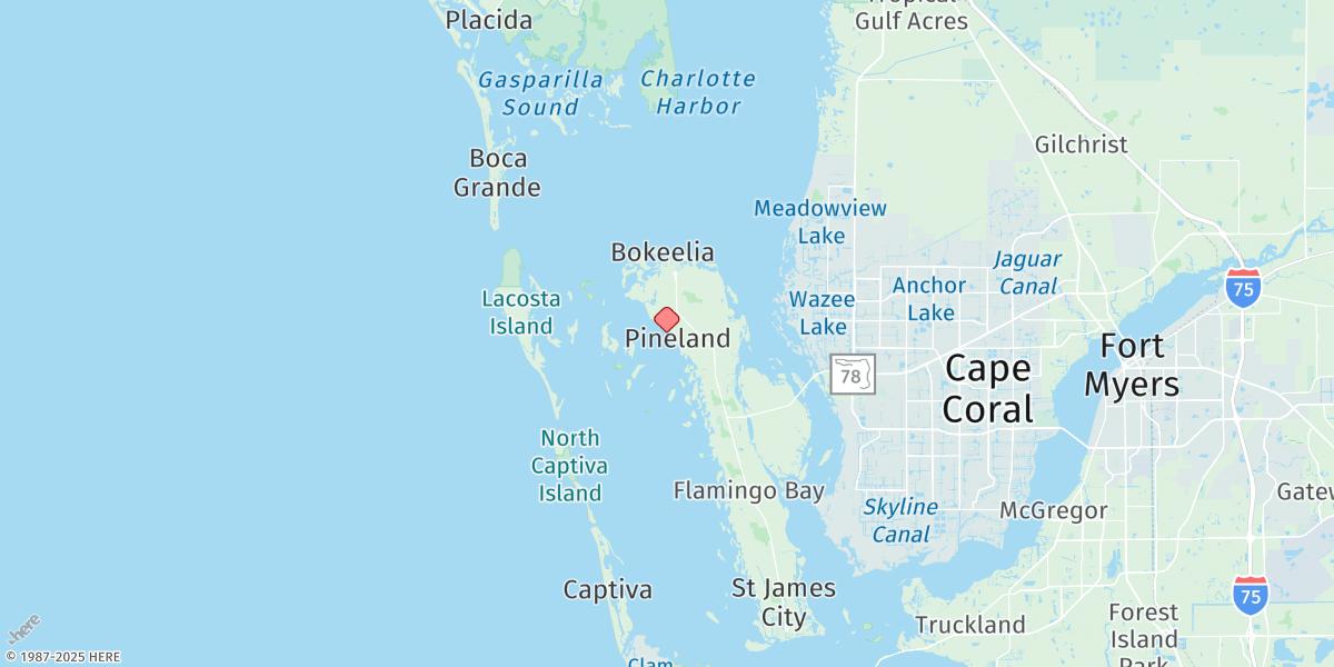 Map of Pineland, Pine Island