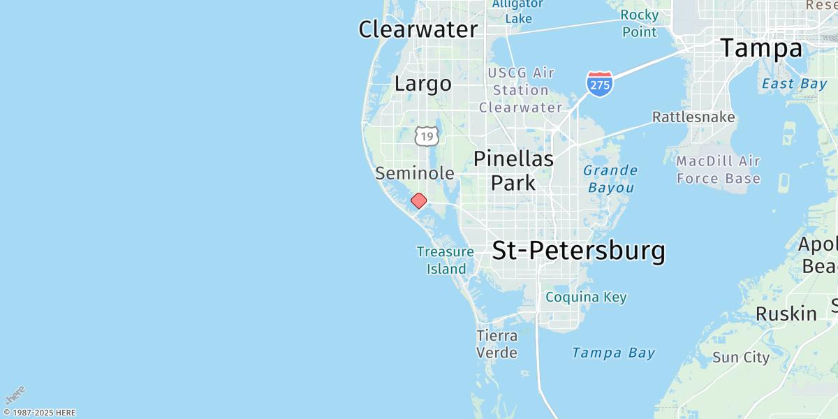 Map of Madeira Beach Causeway