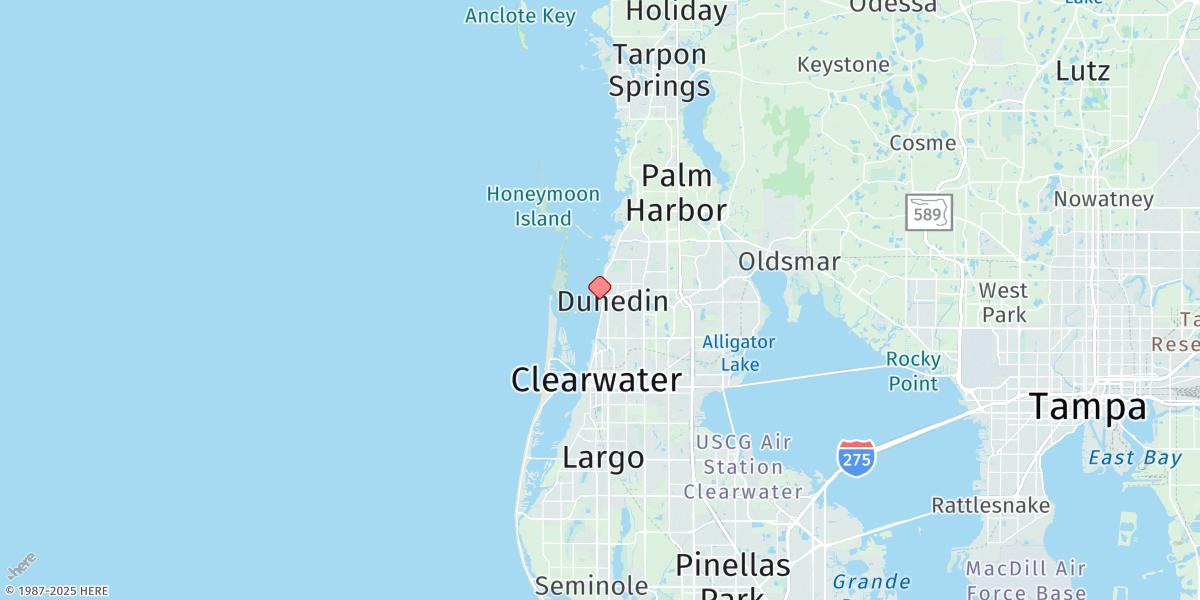 Map of Dunedin, St. Joseph Sound