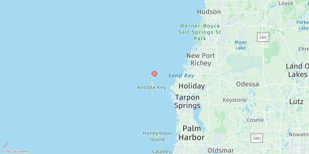 Map of North Anclote Key