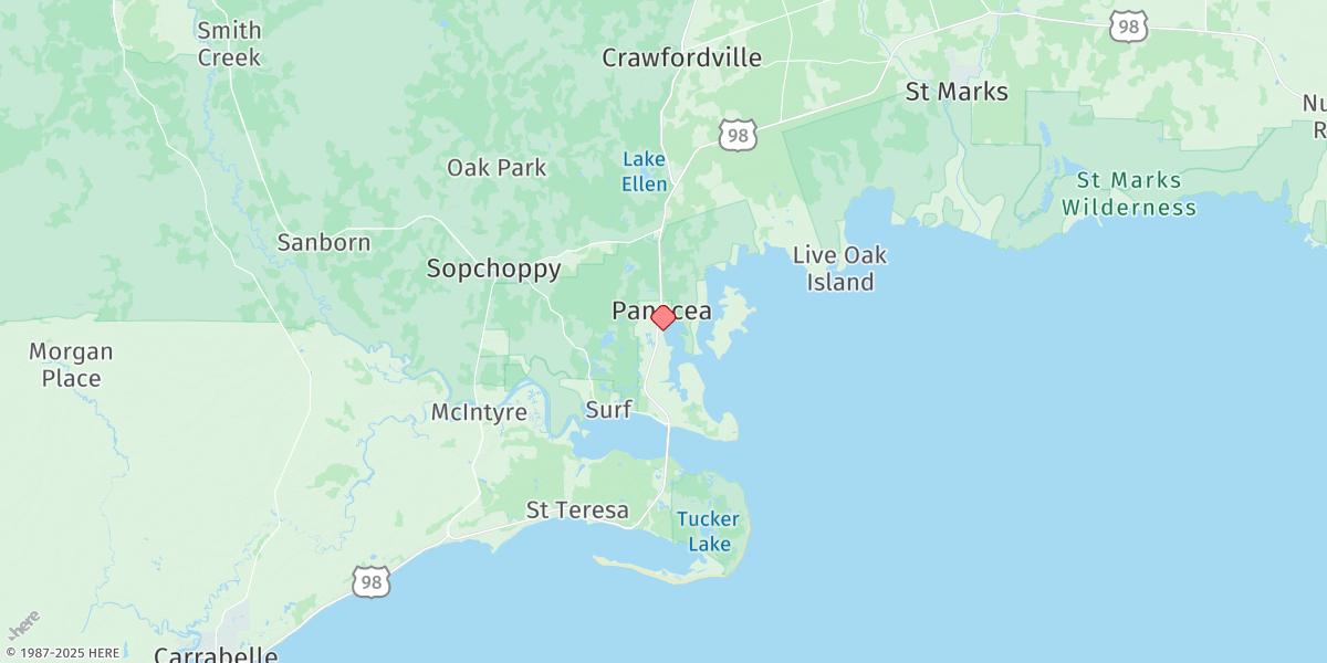 Map of Panacea, Dickerson Bay