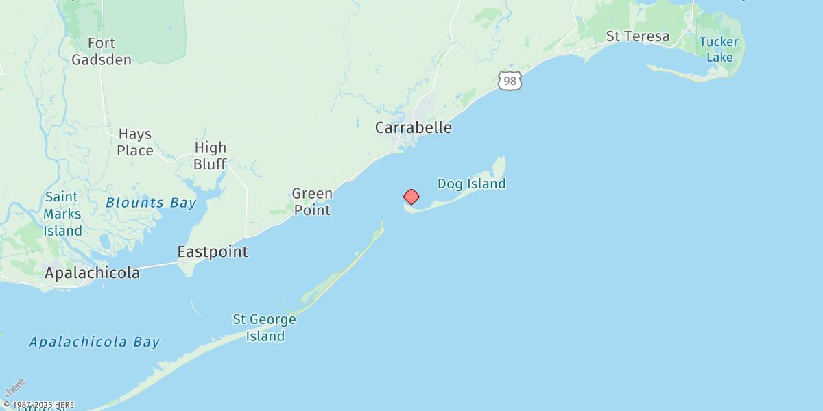 Map of Dog Island, West End