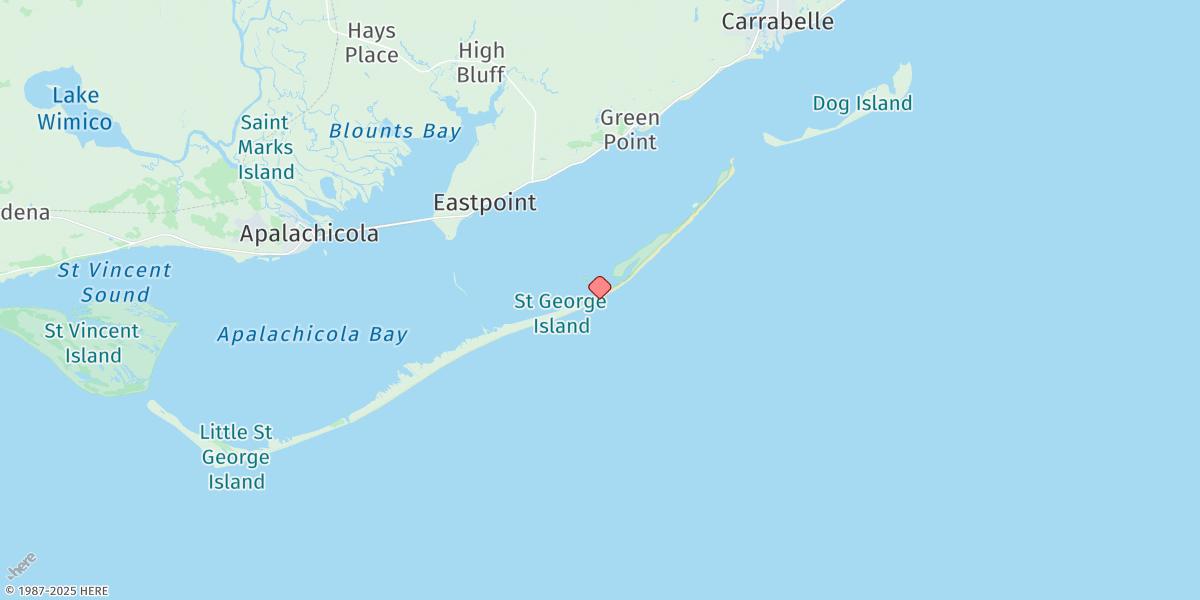 Map of St. George Island, East End