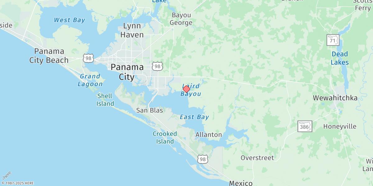 Map of Laird Bayou, East Bay