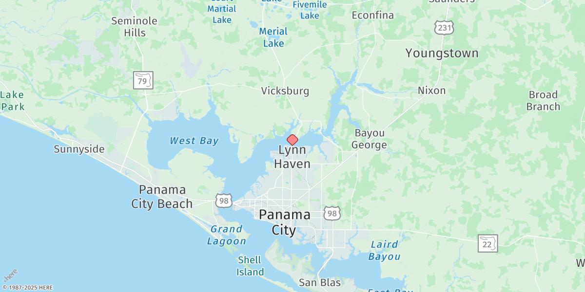 Map of Lynn Haven, North Bay