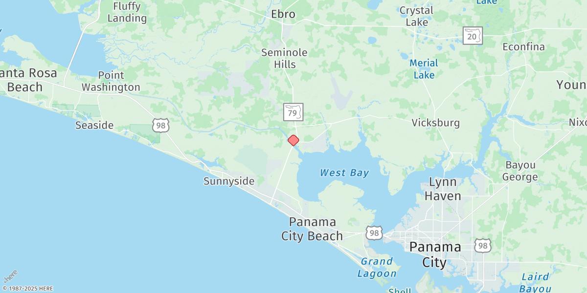 Map of West Bay Creek, West Bay