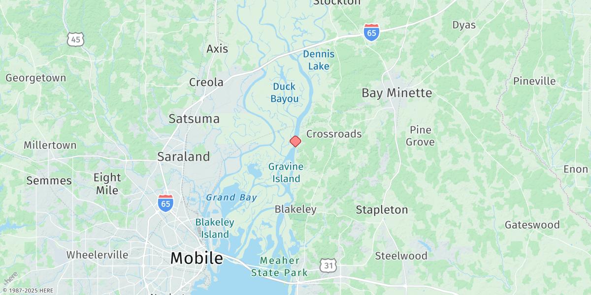 Map of Lower Hall Landing, Tensaw River