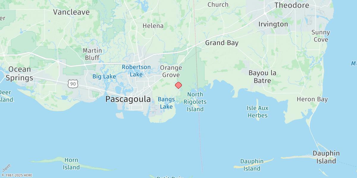Map of Point Of Pines, Bayou Cumbest