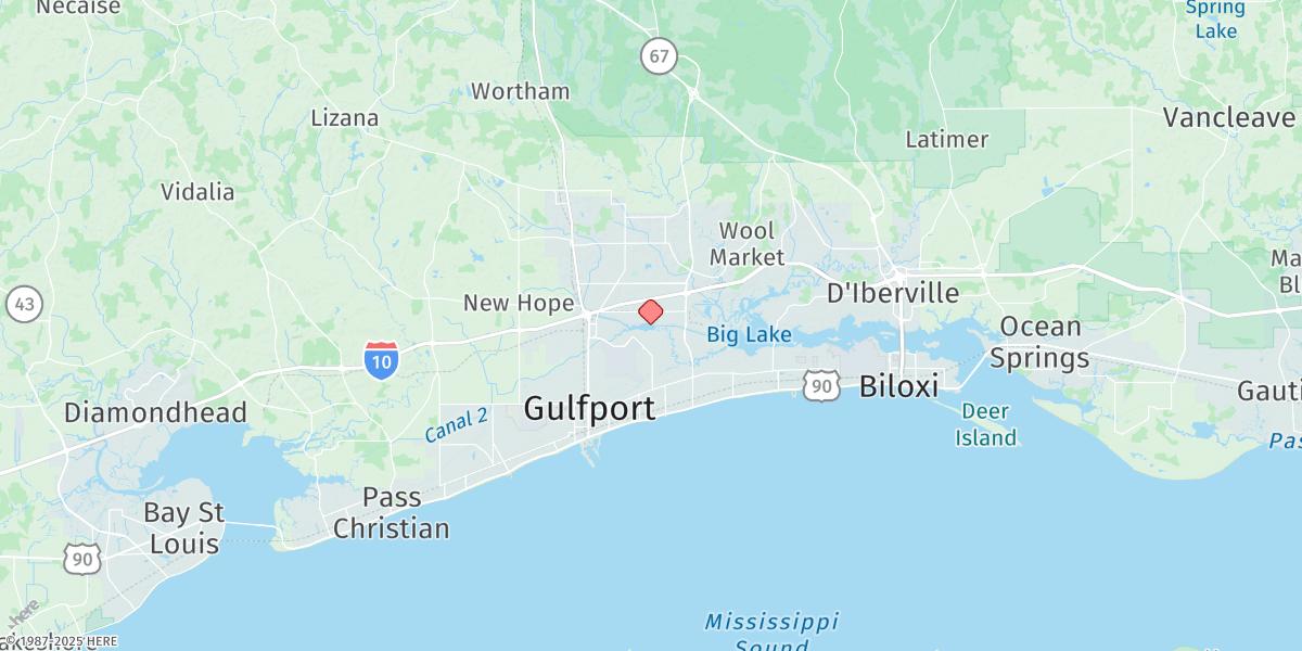 Map of Turkey Creek, Bernard Bayou