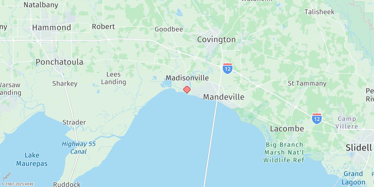 Map of Tchefuncta River, Lake Pontchartrain