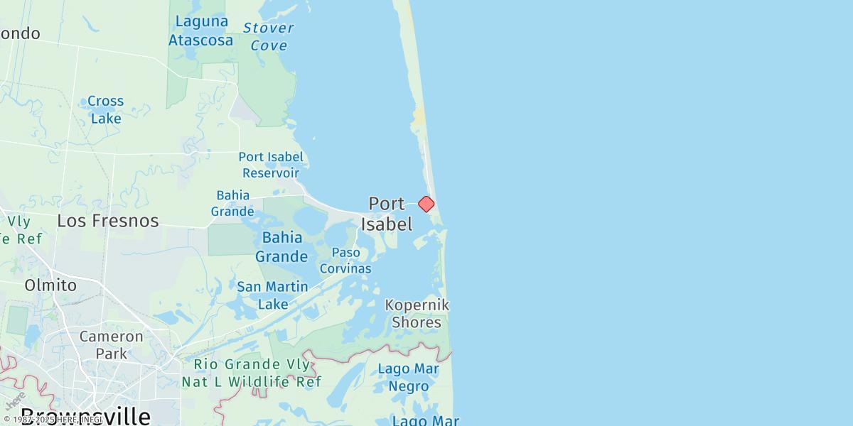 Map of Queen Isabella Causeway (East End)