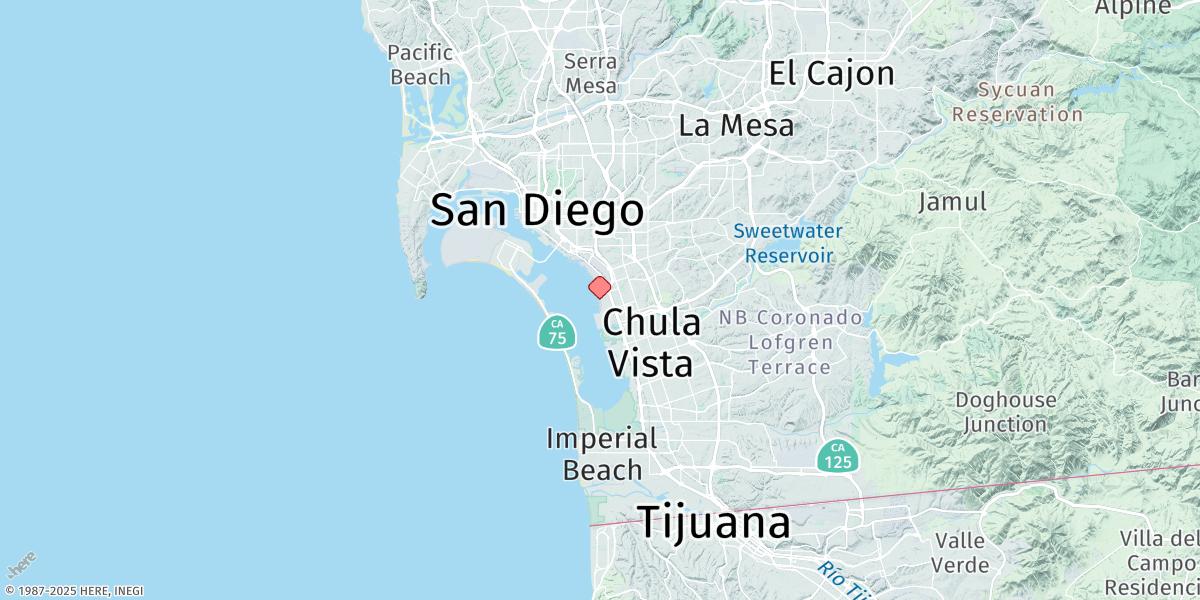 Map of National City, San Diego Bay