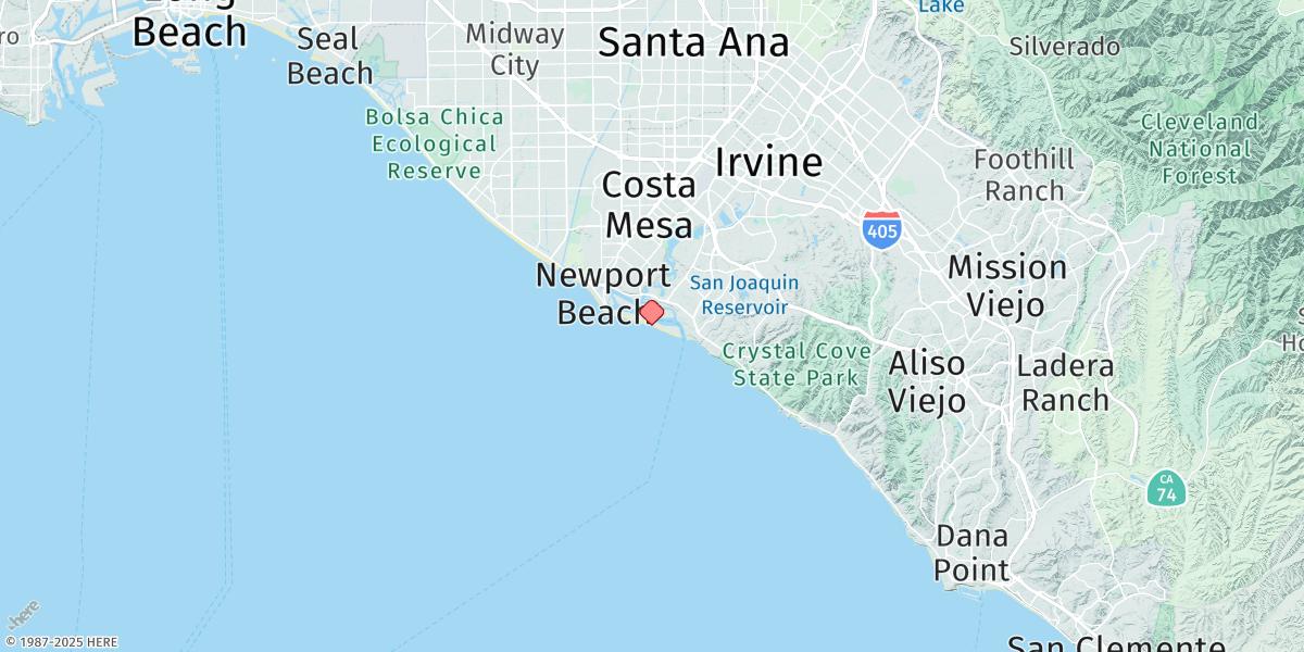 Map of Balboa Pier, Newport Beach