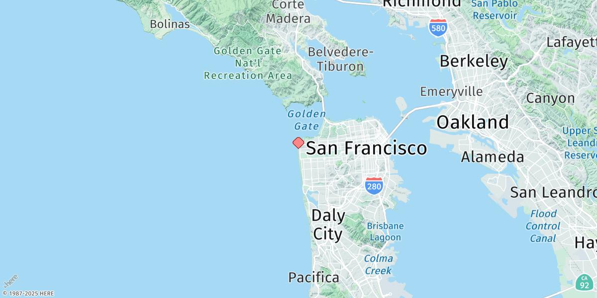 Map of Ocean Beach, Outer Coast