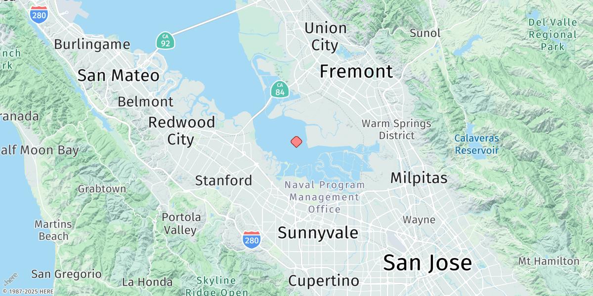 Map of Calaveras Point, West Of