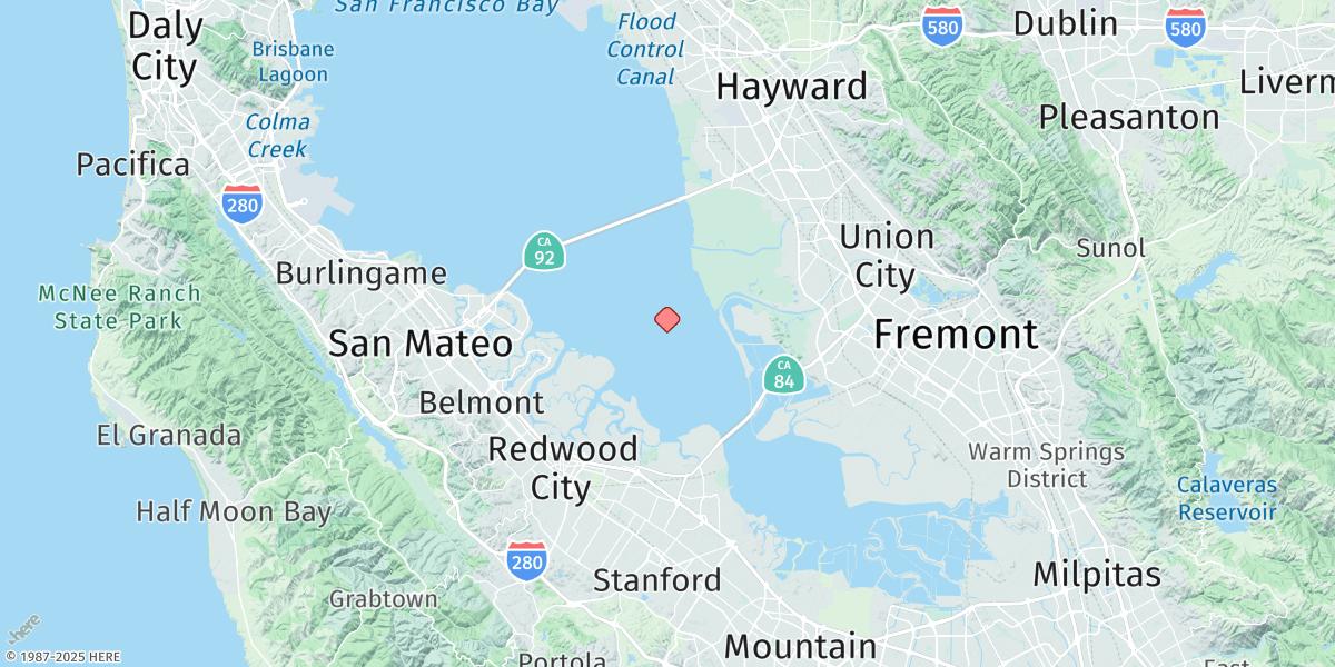 Map of South Bay Wreck