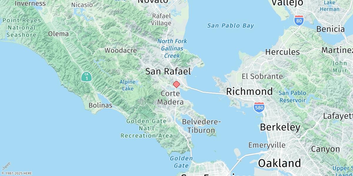 Map of Corte Madera Creek