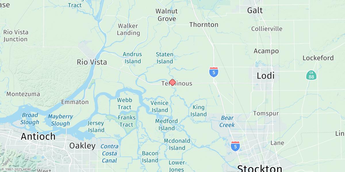 Map of Terminous, South Fork
