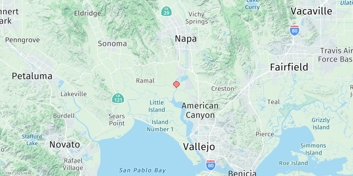 Map of Brazos Drawbridge, Napa River