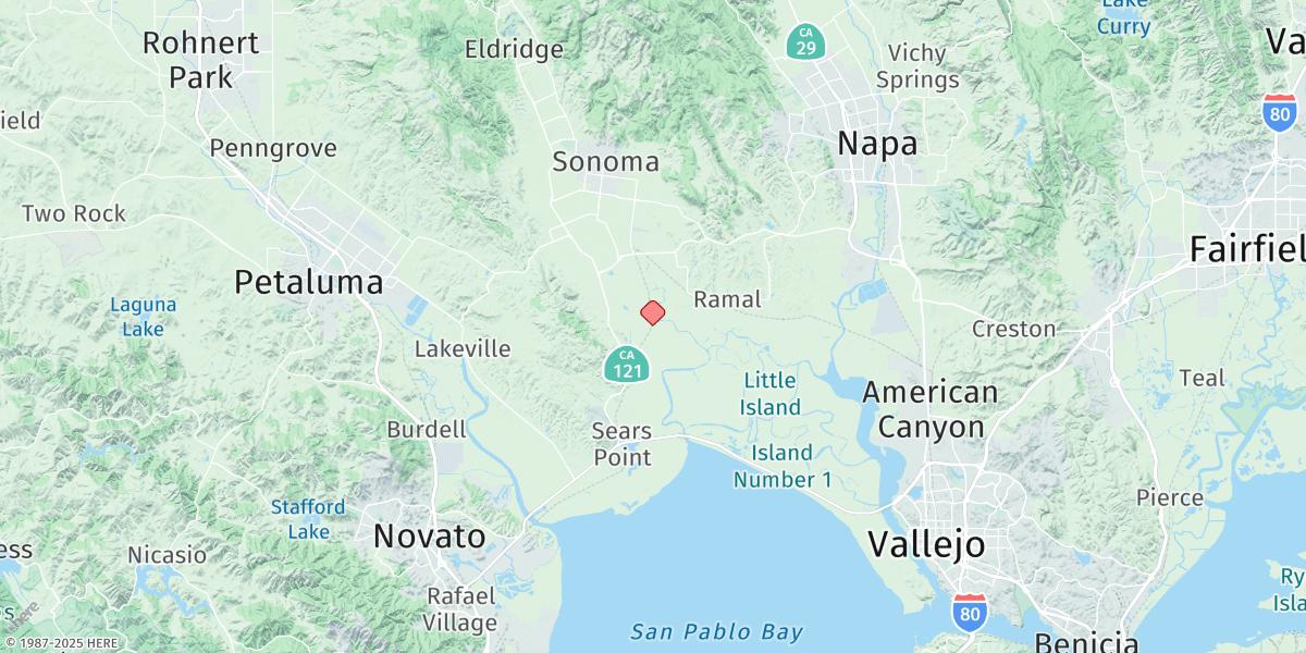 Map of Wingo, Sonoma Creek