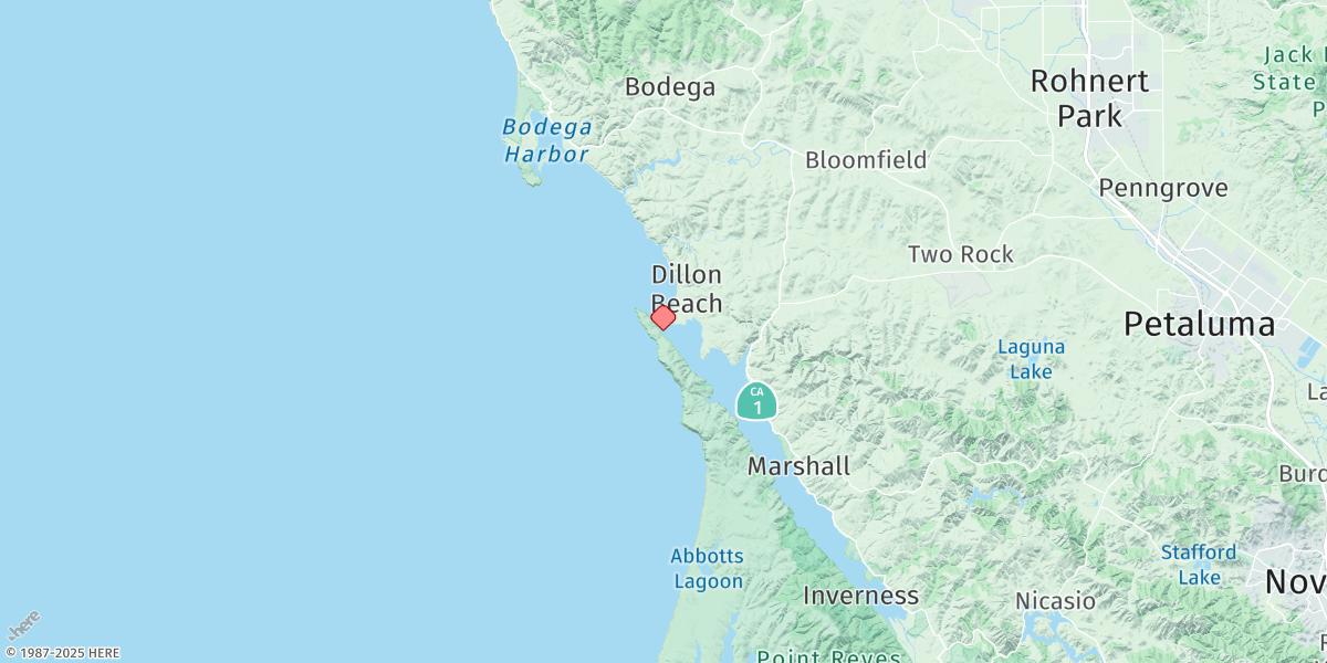Map of Tomales Bay Entrance