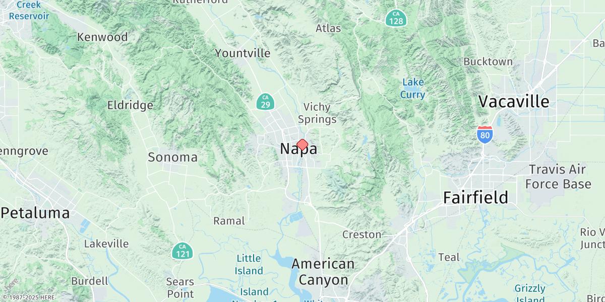 Map of Napa, Napa River