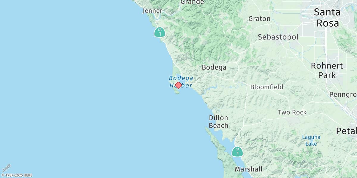 Map of Bodega Harbor Entrance