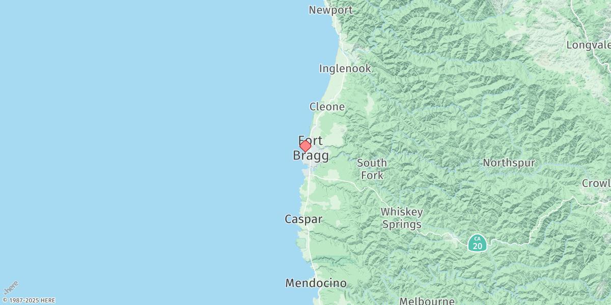 Map of Fort Bragg Landing, California