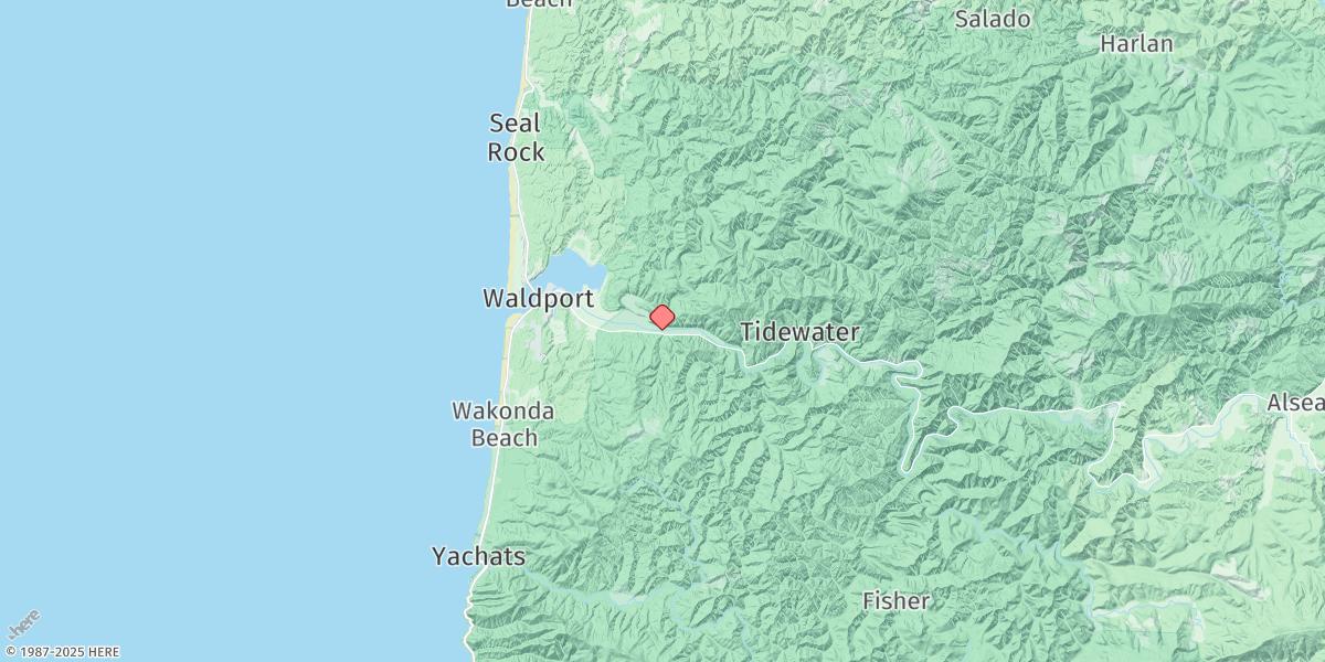 Map of Drift Creek, Alsea River