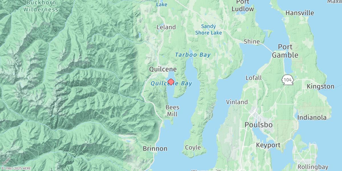 Map of Quilcene, Quilcene Bay, Dabob Bay