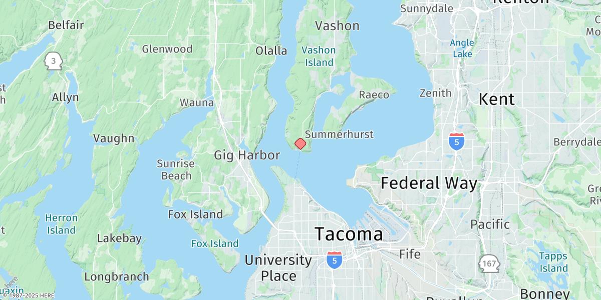 Map of Tahlequah, Neil Pt., Dalco Passage, Vashon I.