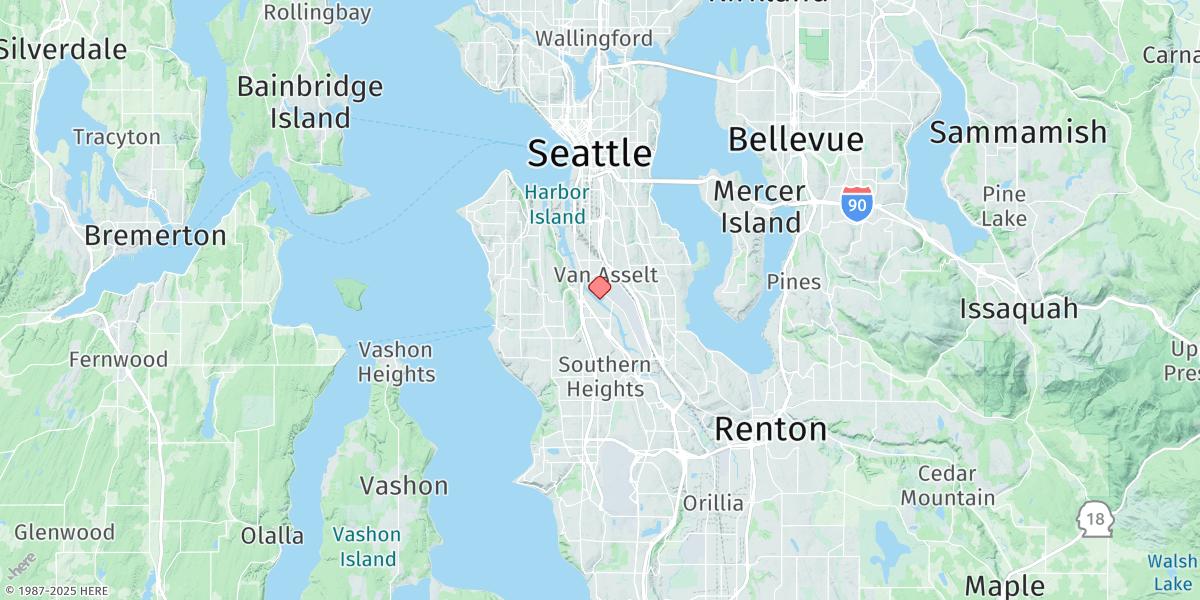 Map of Duwamish Waterway, Eighth Ave. South