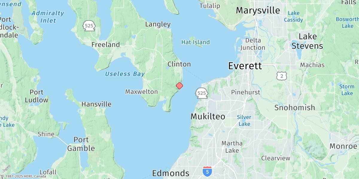 Map of Glendale, Whidbey Island