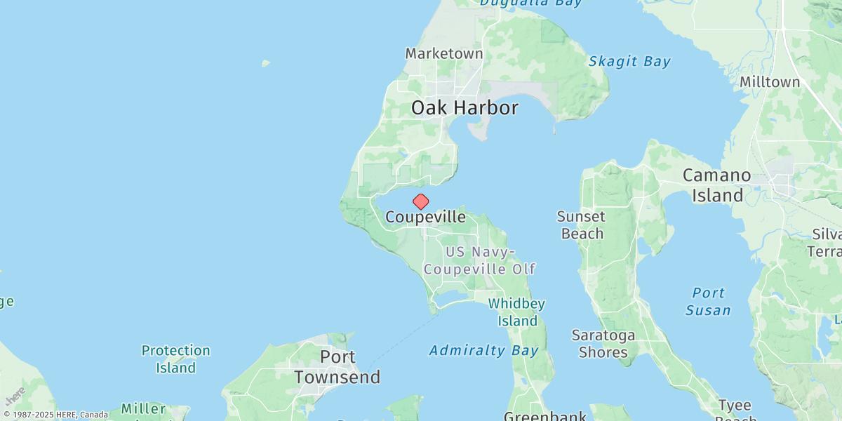 Map of Coupeville, Penn Cove, Whidbey Island