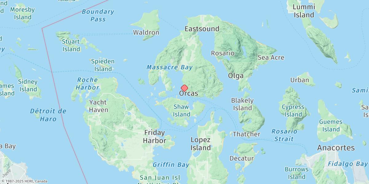 Map of Orcas, Orcas Island