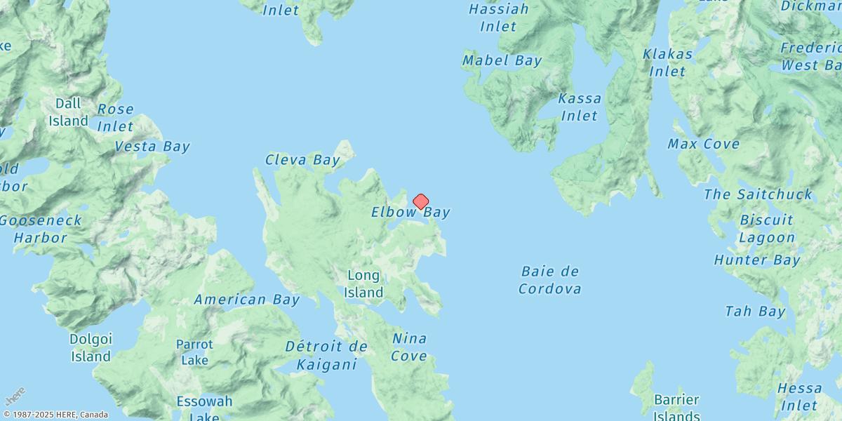 Map of Elbow Bay